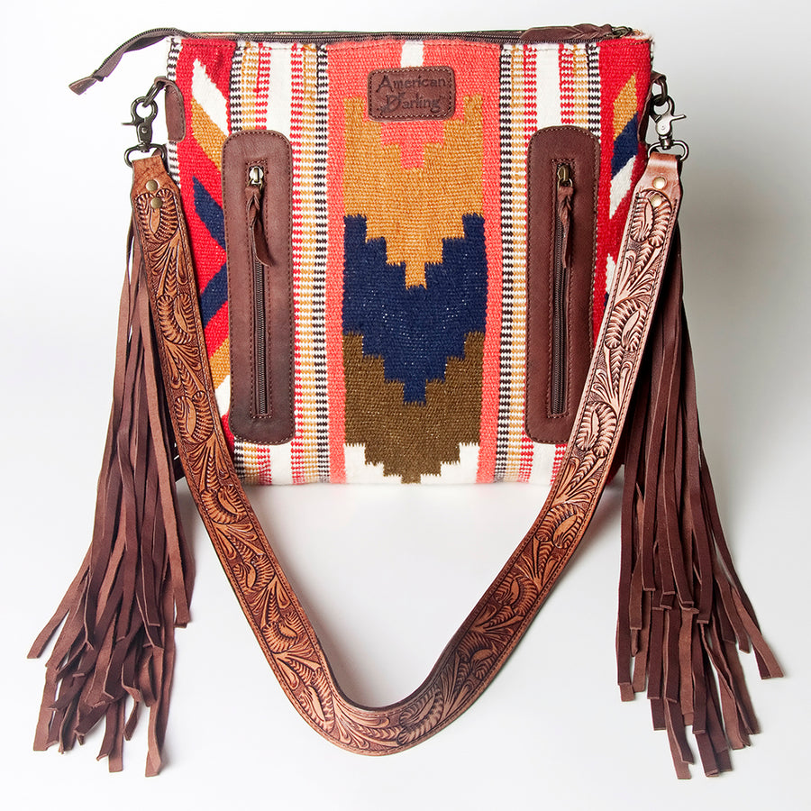 American Darling Signature Crossbody Hand Tooled Saddle Blanket Genuine Leather women bag western handbag purse