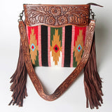 American Darling ADBGZ563 Signature Crossbody Hand Tooled Saddle Blanket Genuine Leather women bag western handbag purse