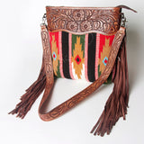 American Darling ADBGZ563 Signature Crossbody Hand Tooled Saddle Blanket Genuine Leather women bag western handbag purse