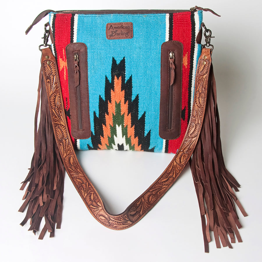 American Darling Signature Crossbody Hand Tooled Saddle Blanket Genuine Leather women bag western handbag purse