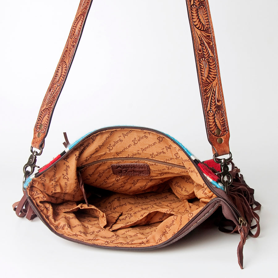 American Darling Signature Crossbody Hand Tooled Saddle Blanket Genuine Leather women bag western handbag purse