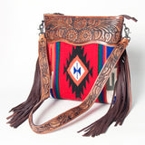 American Darling ADBGZ565 Signature Crossbody Hand Tooled Saddle Blanket Genuine Leather women bag western handbag purse