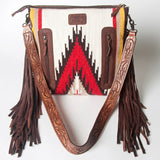 American Darling ADBGZ566 Signature Crossbody Hand Tooled Saddle Blanket Genuine Leather women bag western handbag purse