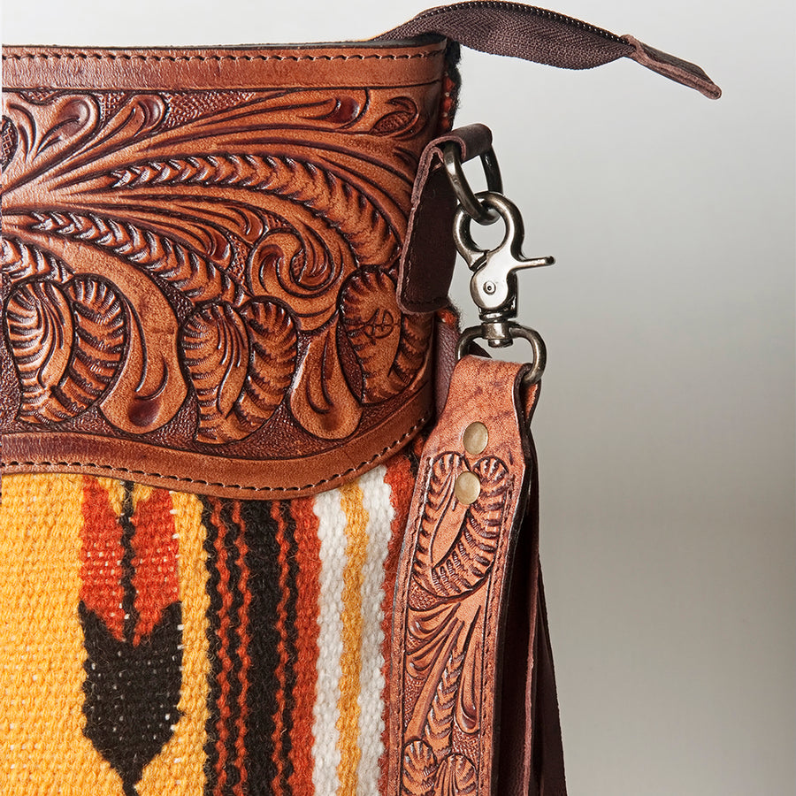 American Darling Signature Crossbody Hand Tooled Saddle Blanket Genuine Leather women bag western handbag purse