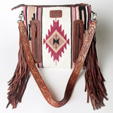 American Darling ADBGZ569 Signature Crossbody Hand Tooled Saddle Blanket Genuine Leather women bag western handbag purse