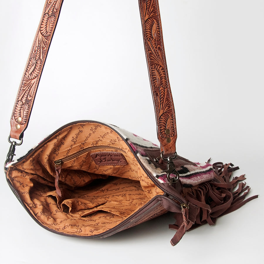 American Darling Signature Crossbody Hand Tooled Saddle Blanket Genuine Leather women bag western handbag purse