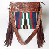 American Darling ADBGZ570 Signature Crossbody Hand Tooled Saddle Blanket Genuine Leather women bag western handbag purse