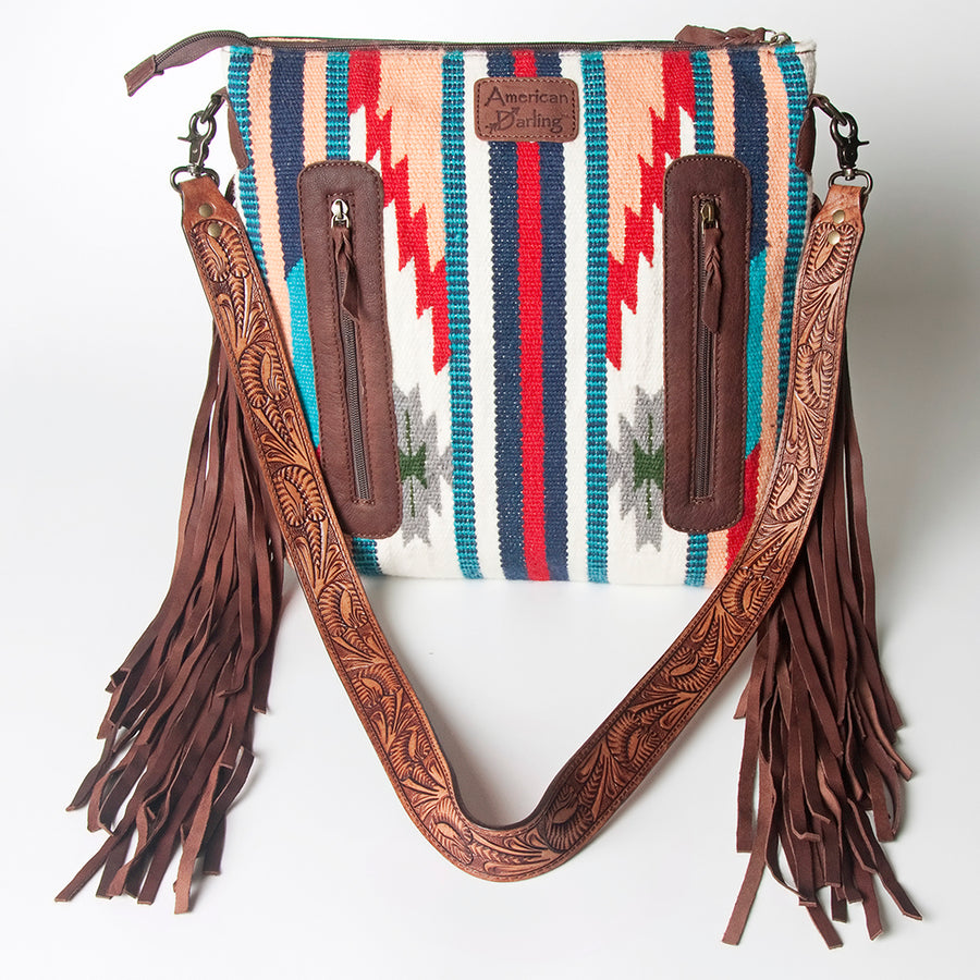 American Darling Signature Crossbody Hand Tooled Saddle Blanket Genuine Leather women bag western handbag purse