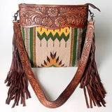 American Darling ADBGZ575 Signature Crossbody Hand Tooled Saddle Blanket Genuine Leather women bag western handbag purse