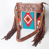 American Darling ADBGZ576 Signature Crossbody Hand Tooled Saddle Blanket Genuine Leather women bag western handbag purse