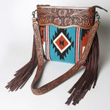 American Darling Signature Crossbody Hand Tooled Saddle Blanket Genuine Leather Women Bag Western Handbag Purse