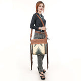 American Darling ADBGZ579 Signature Crossbody Hand Tooled Saddle Blanket Genuine Leather women bag western handbag purse