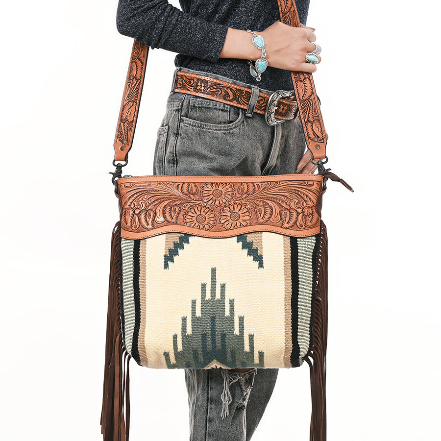 American Darling Signature Crossbody Hand Tooled Saddle Blanket Genuine Leather women bag western handbag purse