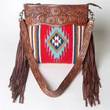 American Darling ADBGZ582 Signature Crossbody Hand Tooled Saddle Blanket Genuine Leather women bag western handbag purse