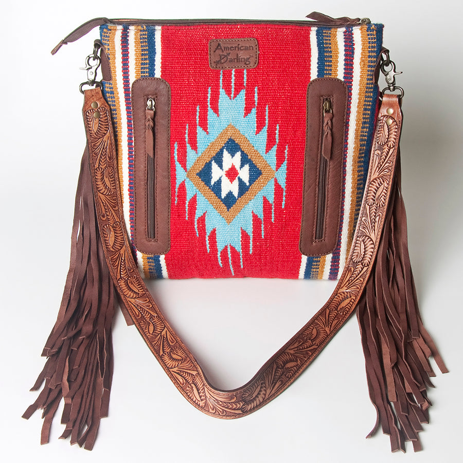 American Darling Signature Crossbody Hand Tooled Saddle Blanket Genuine Leather women bag western handbag purse