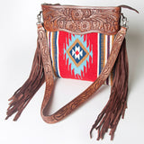 American Darling ADBGZ582 Signature Crossbody Hand Tooled Saddle Blanket Genuine Leather women bag western handbag purse