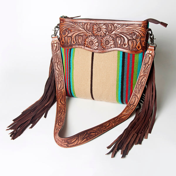 American Darling Signature Crossbody Hand Tooled Saddle Blanket Genuine Leather women bag western handbag purse - Uhorse