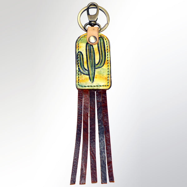 American Darling ADKRM102 Hand Tooled Carved Genuine Leather Keyring – by Hilason – Cowboy and equestrian accessories