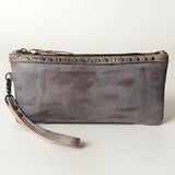 Never Mind Nmbg101A Wristlet Vintage Handmade Genuine Cowhide Leather Women Bag Western Handbag Purse