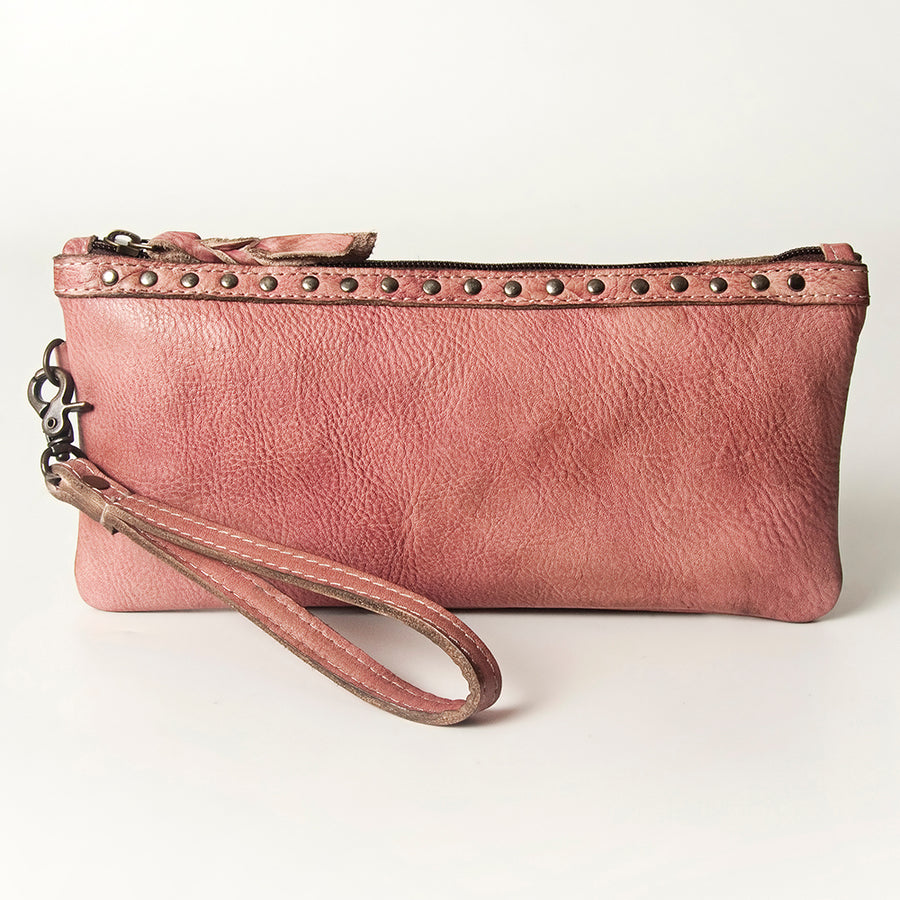 Never Mind Nmbg101C Wristlet Vintage Handmade Genuine Cowhide Leather Women Bag Western Handbag Purse