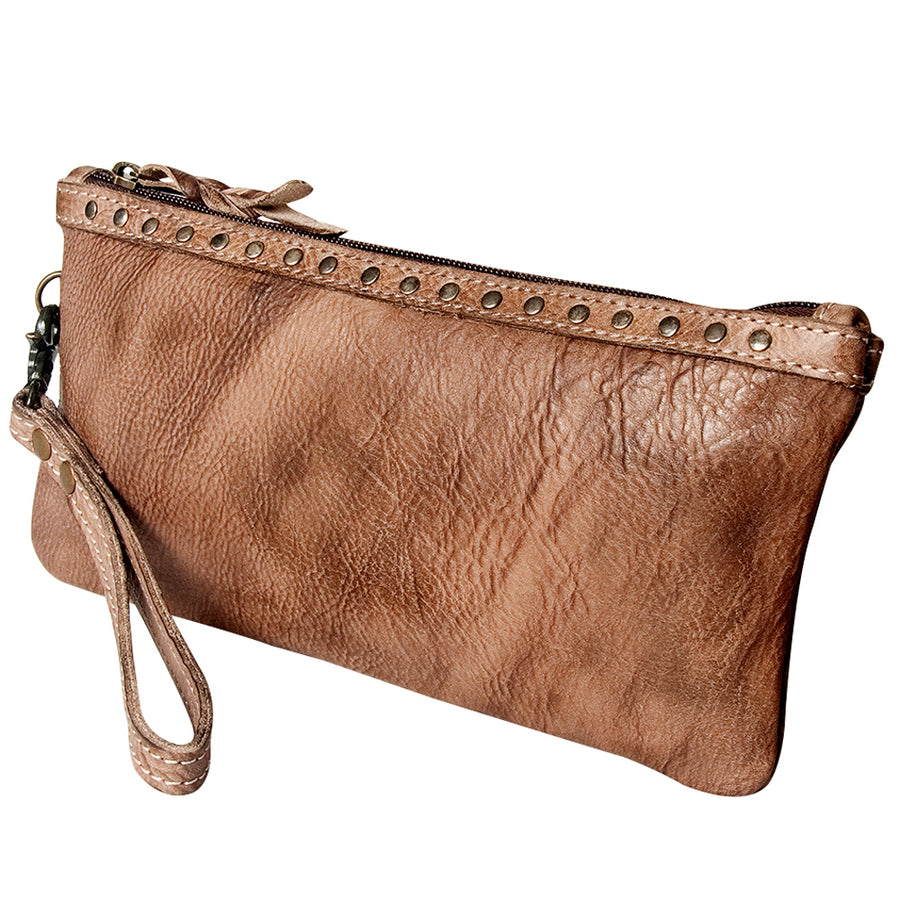 Never Mind Nmbg101G Wristlet Vintage Handmade Genuine Cowhide Leather by Hilason – Cowboy and equestrian accessories
