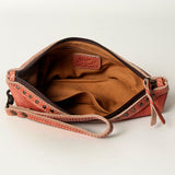 Never Mind Nmbg101I Wristlet Vintage Handmade Genuine Cowhide Leather Women Bag Western Handbag Purse