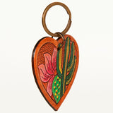 American Darling ADKR182 Hand Tooled Carved Genuine Leather Keyring