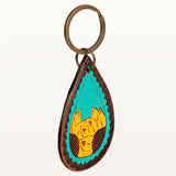 American Darling ADKR185 Hand Tooled Carved Genuine Leather Keyring