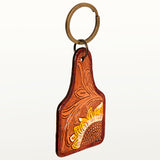 American Darling ADKR187 Hand Tooled Carved Genuine Leather Keyring