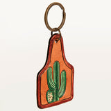 American Darling ADKR190 Hand Tooled Carved Genuine Leather Keyring