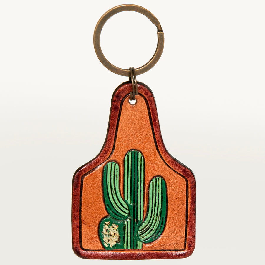 American Darling ADKR190 Hand Tooled Carved Genuine Leather Keyring – by Hilason – Cowboy and equestrian accessories