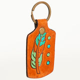 American Darling ADKR194 Hand Tooled Carved Genuine Leather Keyring