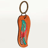 American Darling ADKR196 Hand Tooled Carved Genuine Leather Keyring