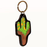 American Darling ADKR197 Hand Tooled Carved Genuine Leather Keyring