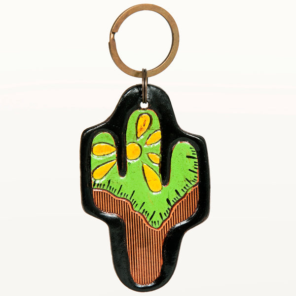 American Darling ADKR197 Hand Tooled Carved Genuine Leather Keyring – by Hilason – Cowboy and equestrian accessories