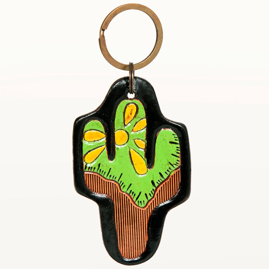 American Darling ADKR197 Hand Tooled Carved Genuine Leather Keyring – by Hilason – Cowboy and equestrian accessories
