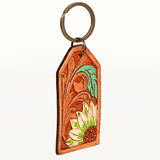 American Darling ADKR199 Hand Tooled Carved Genuine Leather Keyring