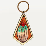 American Darling ADKR203 Hand Tooled Carved Genuine Leather Keyring