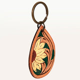 American Darling ADKR206 Hand Tooled Carved Genuine Leather Keyring