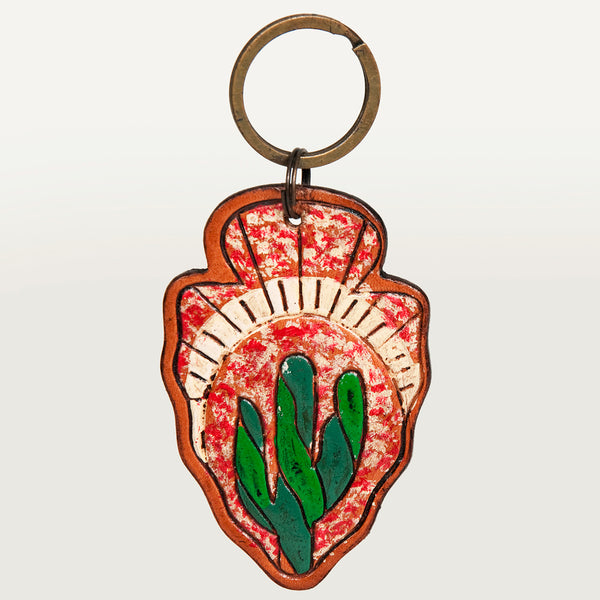 American Darling ADKR207 Hand Tooled Carved Genuine Leather Keyring – by Hilason – Cowboy and equestrian accessories