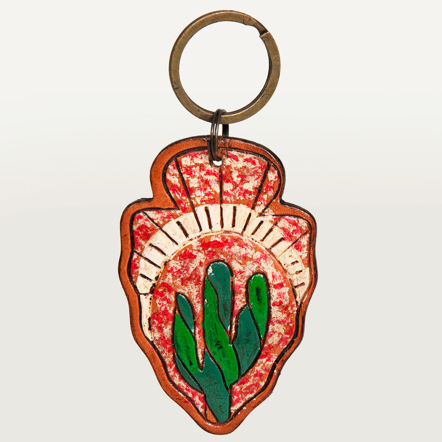 American Darling ADKR207 Hand Tooled Carved Genuine Leather Keyring – by Hilason – Cowboy and equestrian accessories