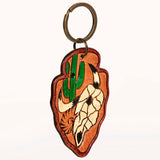 American Darling ADKR209 Hand Tooled Carved Genuine Leather Keyring