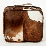 American Darling Genuine Leather Jewelry Case for Women Hair-On Cowhide Travel Organizer Box with YKK Zipper