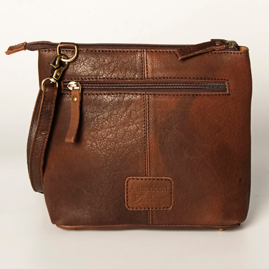 American Darling Large Cross body Bag for Women Hand Woven Saddle Blanket Vegetable-Tanned Genuine Leather YKK Zipper