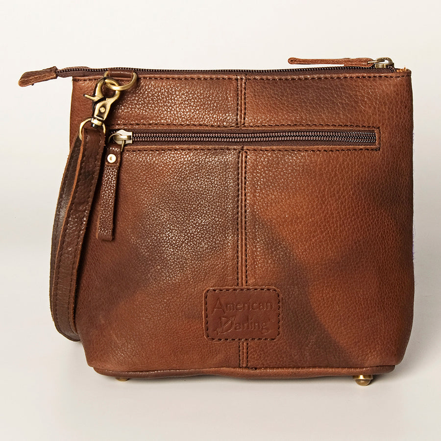 American Darling Large Cross body Bag for Women Hand Woven Saddle Blanket Vegetable-Tanned Genuine Leather YKK Zipper