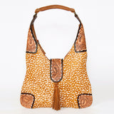 American Darling Women's Hobo Bag Hand Tooled Floral Carved Genuine Leather Buck Stitched Vegetable-Tanned YKK Zipper