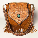 American Darling ADBGA238A Messenger Hand Tooled Genuine Leather women bag western handbag purse