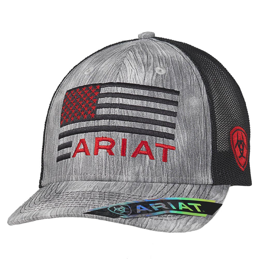 Ariat Men's Black & Red Flag Snapback Cap by Hilason – Cowboy and equestrian accessories