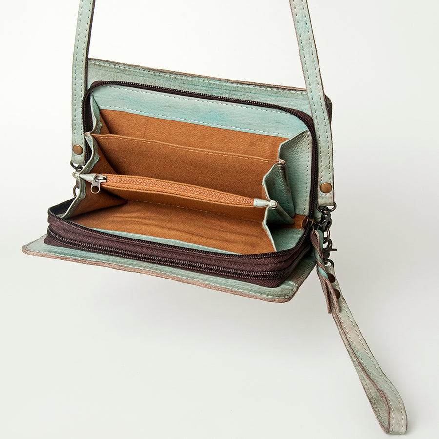 Never Mind Nmbg106 Wallet Vintage Handmade Genuine Cowhide Leather Women Bag Western Handbag Purse