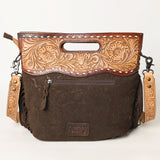 American Darling Clutch Hand Tooled Hair On Genuine Leather Women Bag Western Handbag Purse